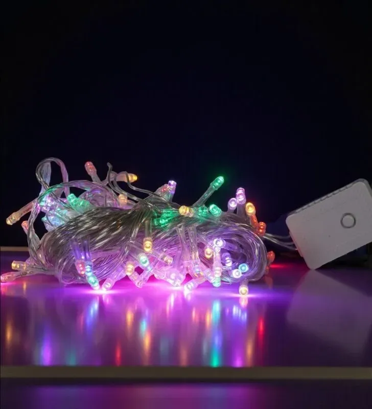 Serie LED 100 Focos Multicolor Cable Transparente Navicolors L554439