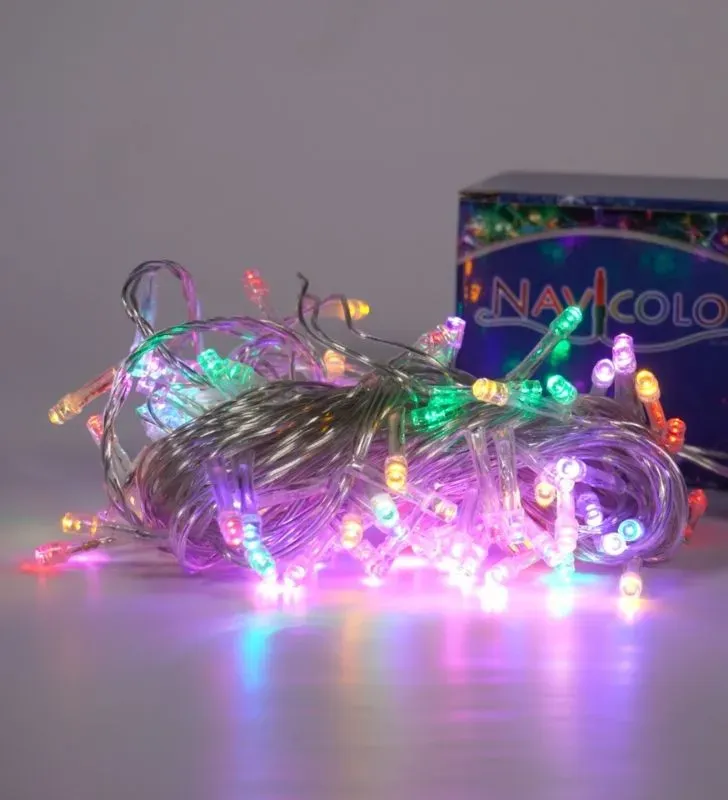 Serie LED 100 Focos Multicolor Cable Transparente Navicolors L554439