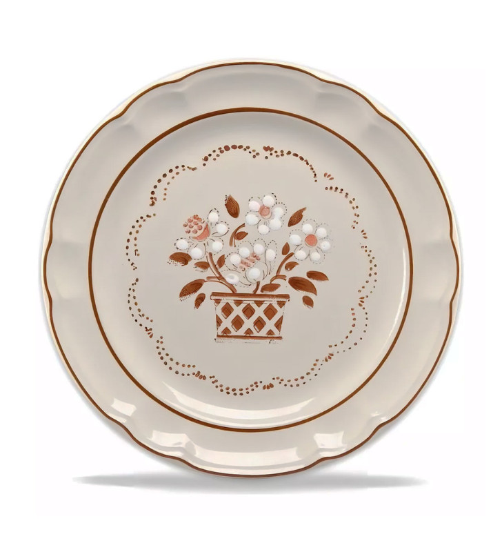 Plato Trinche Decorado Flor de Otoño | Elegancia Natural para tu Mesa-SANTA ANITA