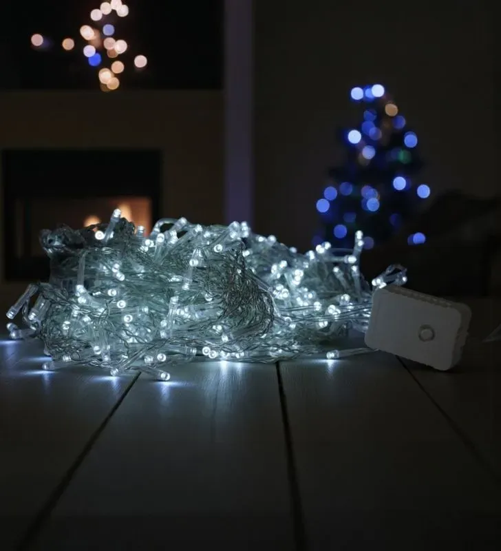 Serie Cascada 300 LED Luz Blanca Cable Transparente Navicolors L552641