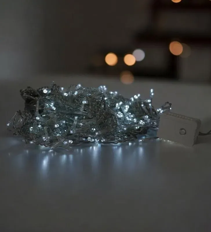 Serie Cascada 300 LED Luz Blanca Cable Transparente Navicolors L552641