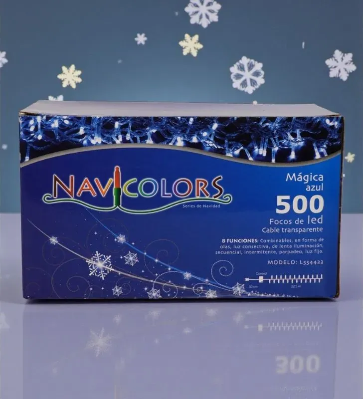Serie LED 500 Focos Azul Navicolors L554423 – 22.5 m Cable Transparente
