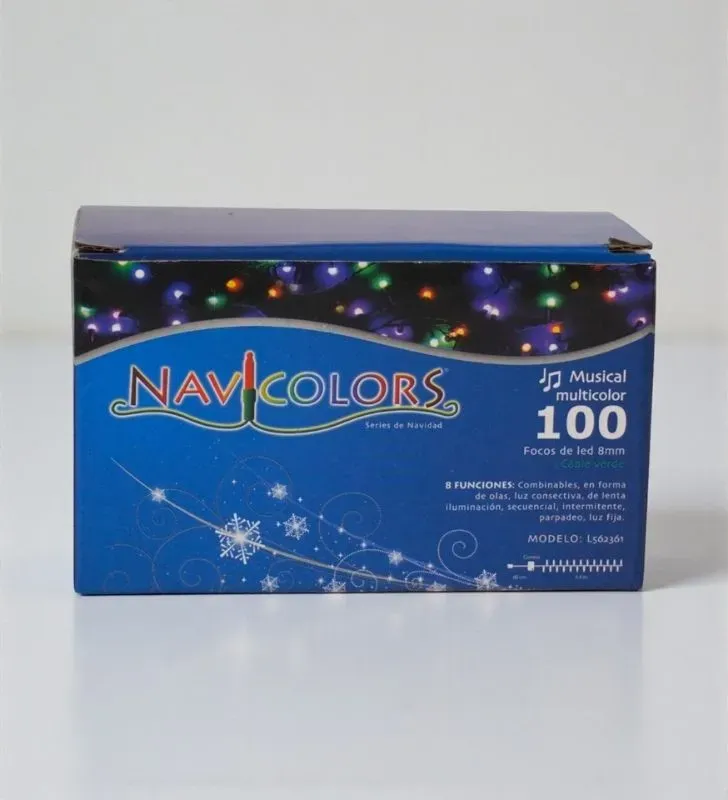 Serie Musical 100 LED Multicolor Navicolors L562361 – Función Musical, 6.6 m