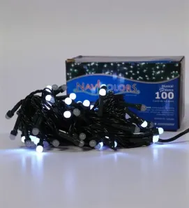 Serie Musical 100 LED Blanca Cable Verde Navicolors L562362