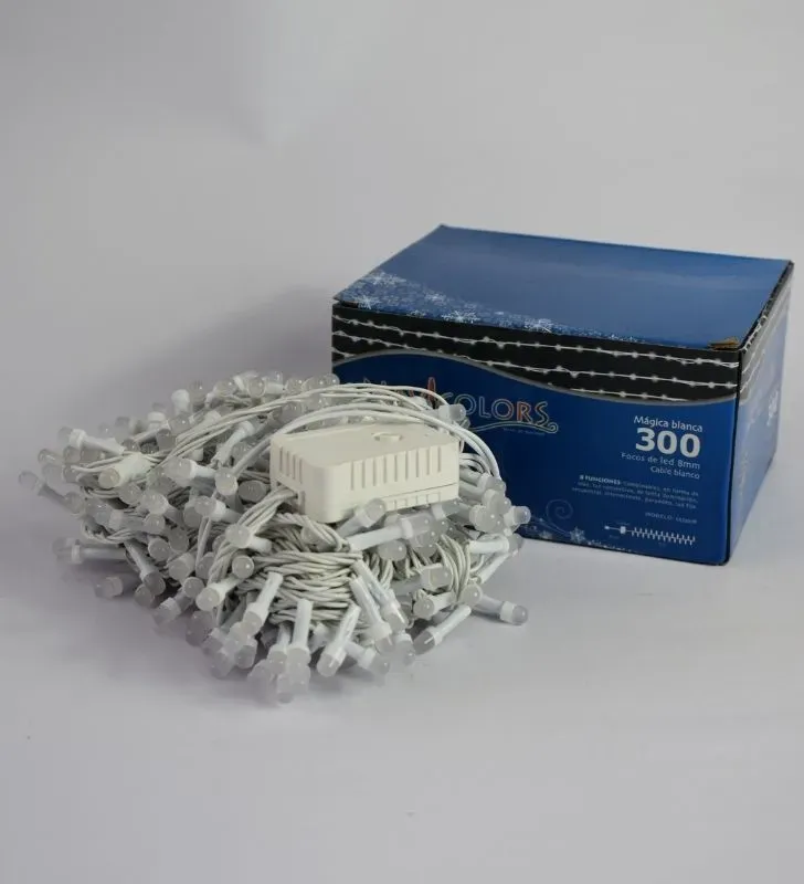 Series Navideñas Navicolors L573078 – 300 LED Luz Blanca Cable Blanco