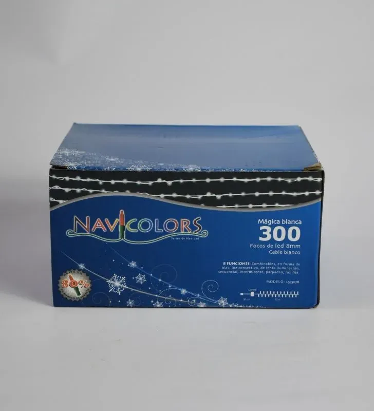 Series Navideñas Navicolors L573078 – 300 LED Luz Blanca Cable Blanco