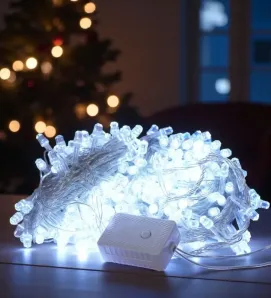 Navicolors L562392 – 300 LED Diamante Luz Blanca Cable Transparente