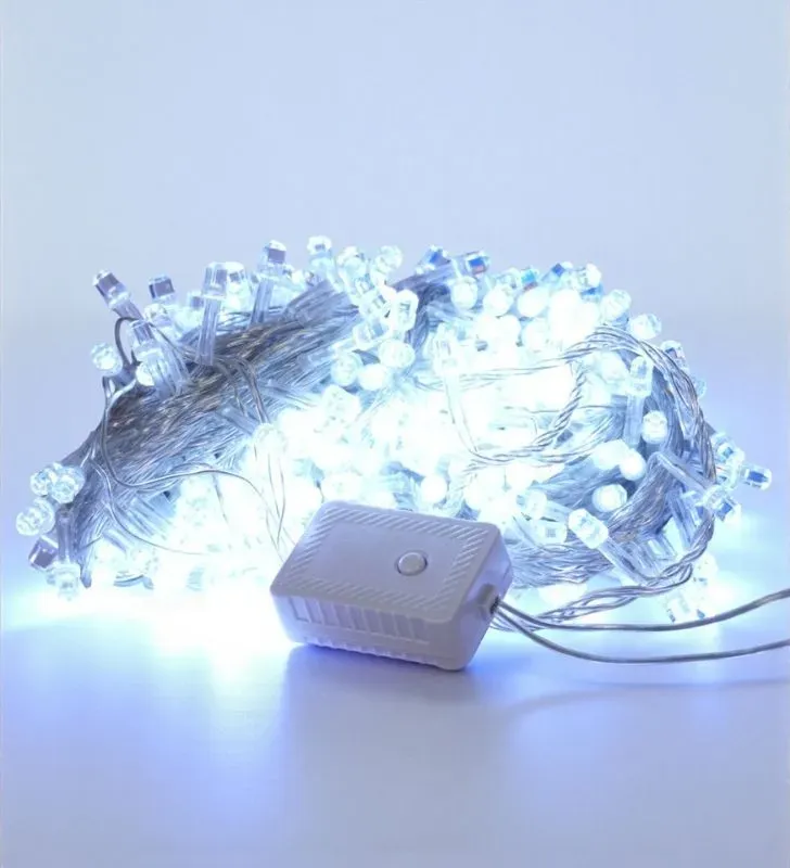 Navicolors L562392 – 300 LED Diamante Luz Blanca Cable Transparente