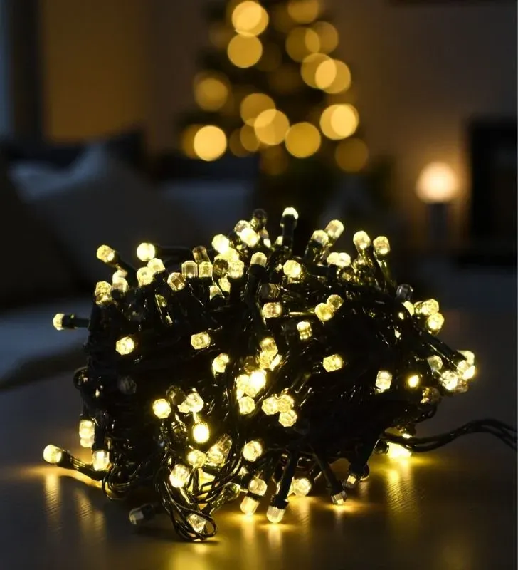 Navicolors L562396 – 300 LED Diamante Luz Cálida Cable Verde