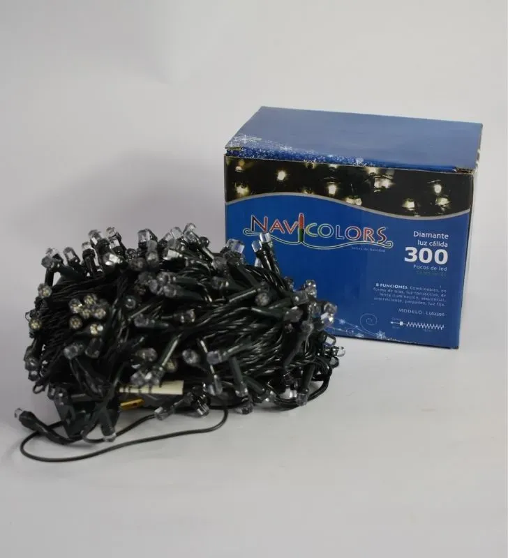 Navicolors L562396 – 300 LED Diamante Luz Cálida Cable Verde