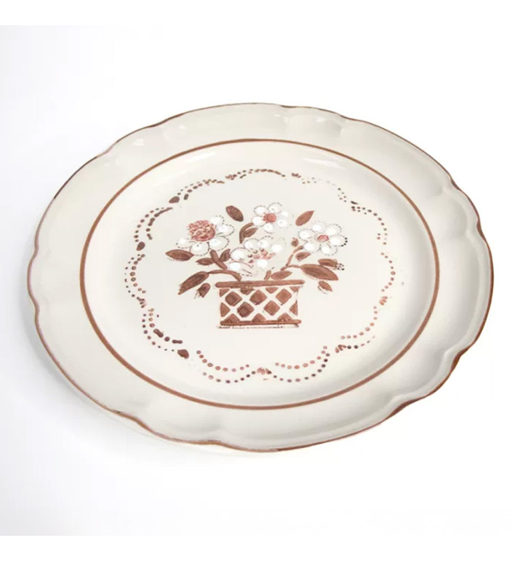 Plato Trinche Decorado Flor de Otoño | Elegancia Natural para tu Mesa-SANTA ANITA