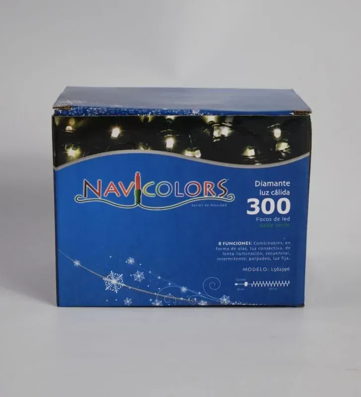 Navicolors L562396 – 300 LED Diamante Luz Cálida Cable Verde