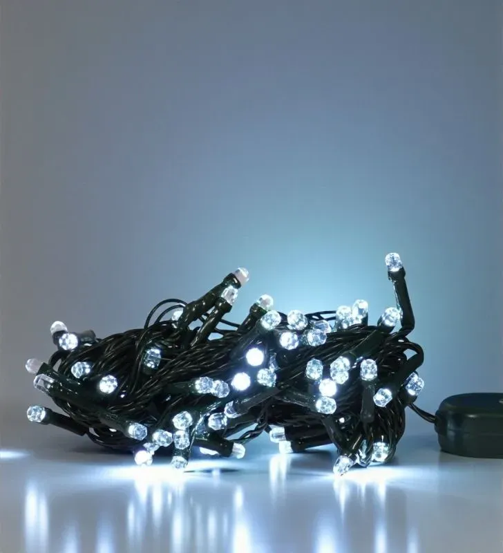 Navicolors L562389 – 100 LED Diamante Luz Blanca Cable Verde