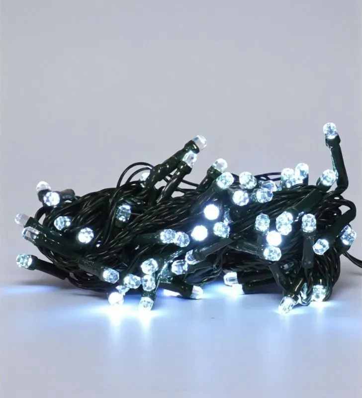 Navicolors L562389 – 100 LED Diamante Luz Blanca Cable Verde