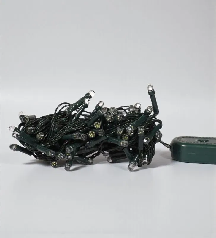 Navicolors L562389 – 100 LED Diamante Luz Blanca Cable Verde