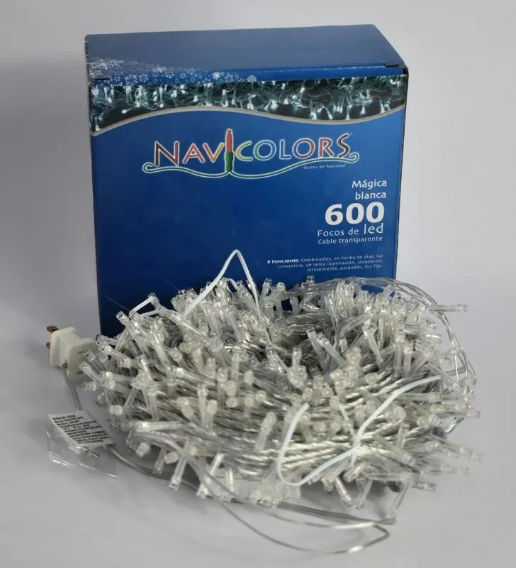 Navicolors L554487 – 600 LED Luz Blanca Cable Transparente