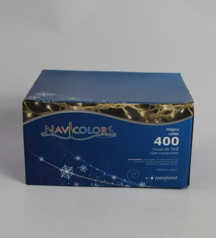 Serie Navideña Navicolors L562312 – 400 LED Luz Cálida Cable Transparente