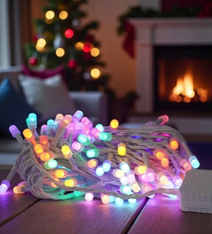 Serie Navideña Navicolors L564003 – 140 LED Multicolor Cable Blanco