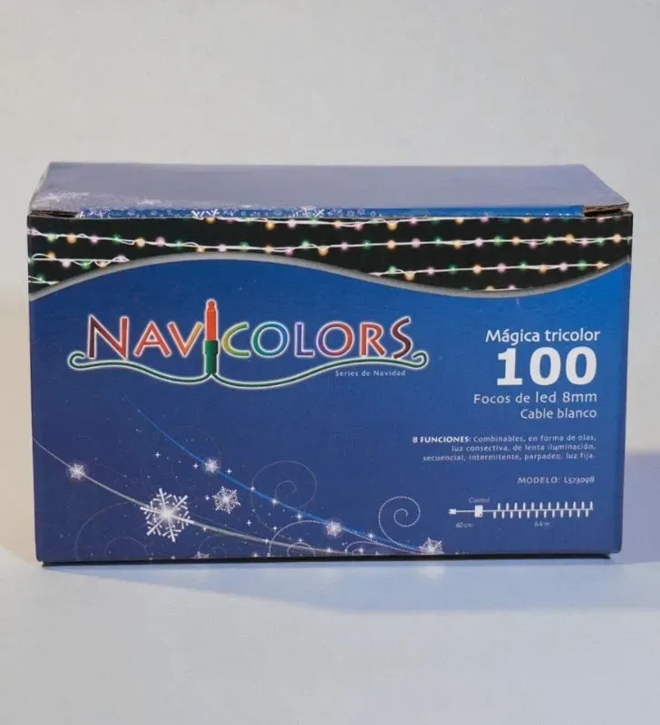 Serie Tricolor Navicolors L573098 – 100 LED Tricolor Cable Blanco