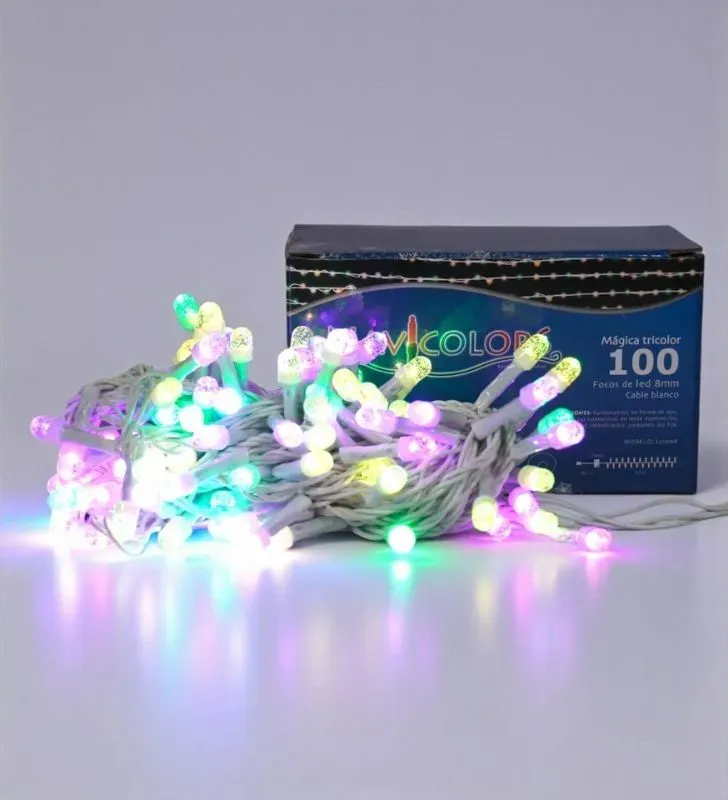 Serie Tricolor Navicolors L573098 – 100 LED Tricolor Cable Blanco