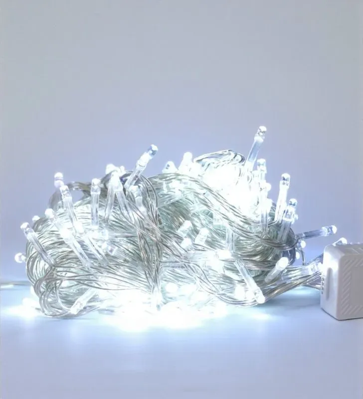 Serie Navideña Navicolors L564011 – 200 LED Luz Blanca Cable Transparente