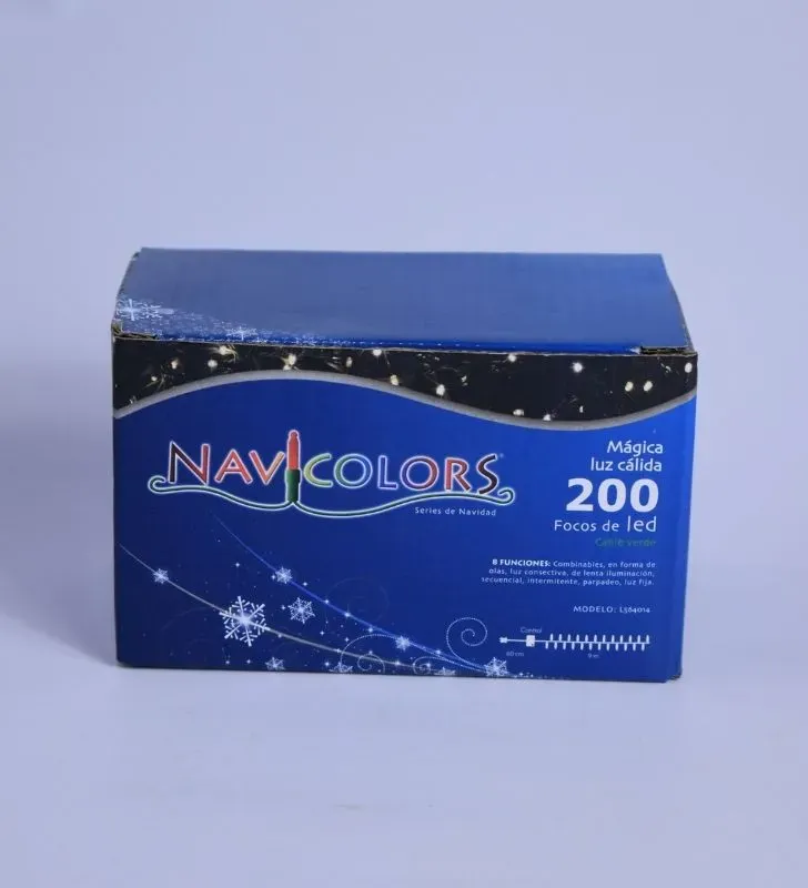 Serie Navideña Navicolors L564014 – 200 LED Luz Cálida Cable Verde