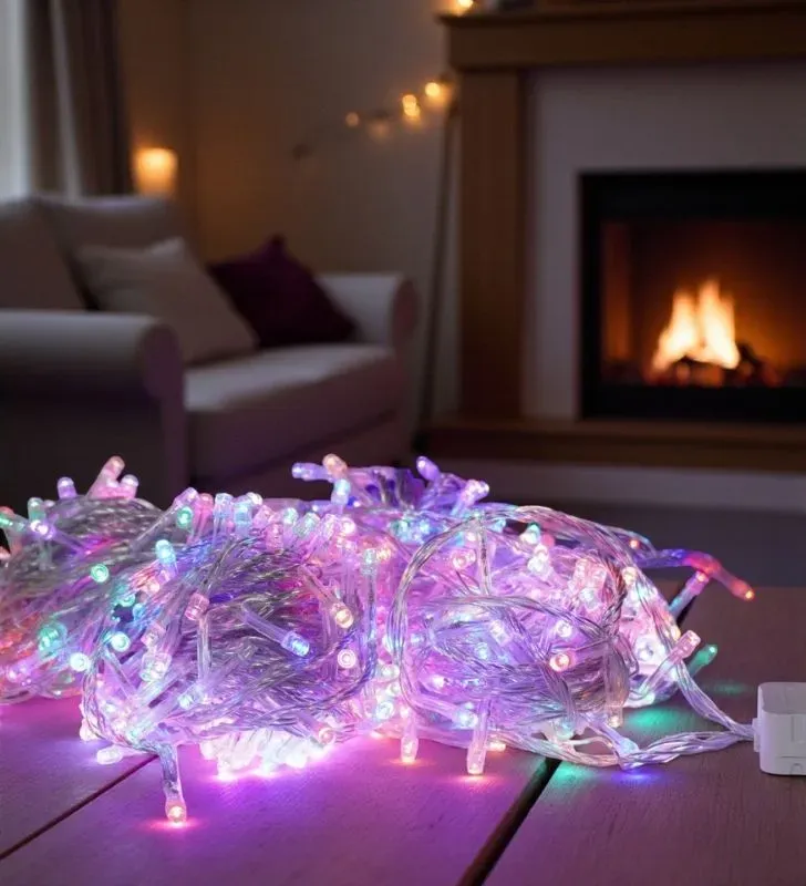 Serie Multicolor Navicolors L564016 – Serie de Luces LED 400 focos Multicolor Cable Transparente 18 m