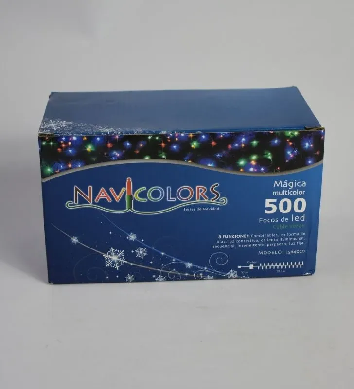 Serie Navideña Navicolors L564020 – Serie de Luces LED 500 Focos Multicolor Cable Verde