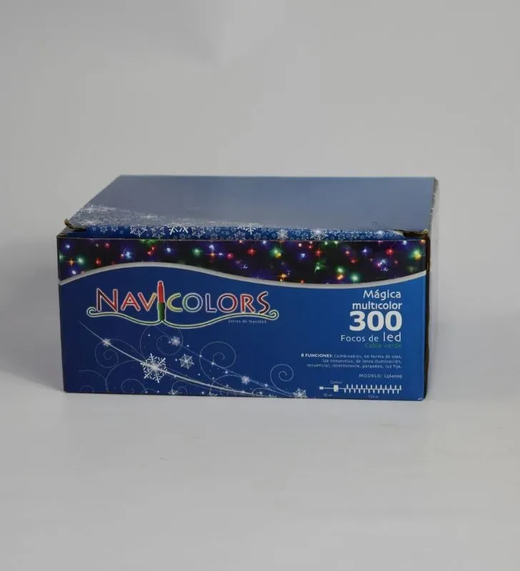 Serie Multicolor Navicolors L564009 – Serie de Luces LED 300 Focos Multicolor Cable Verde