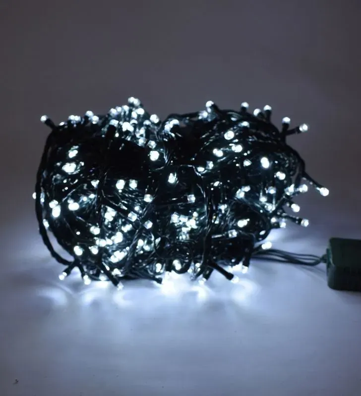 Serie Navideña Blanca Navicolors L564021 – Serie 500 Focos LED Luz Blanca Cable Verde