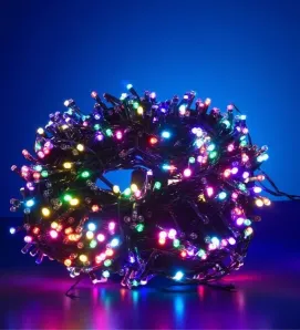 Serie Navideña Multicolor Navicolors L564025 – Serie LED 700 Focos Multicolor Cable Verde