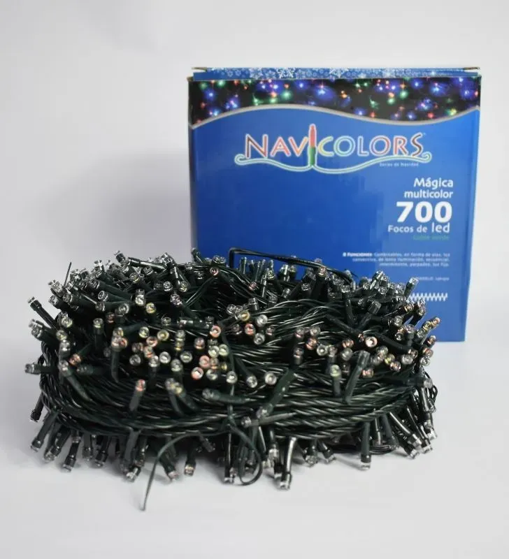 Serie Navideña Multicolor Navicolors L564025 – Serie LED 700 Focos Multicolor Cable Verde