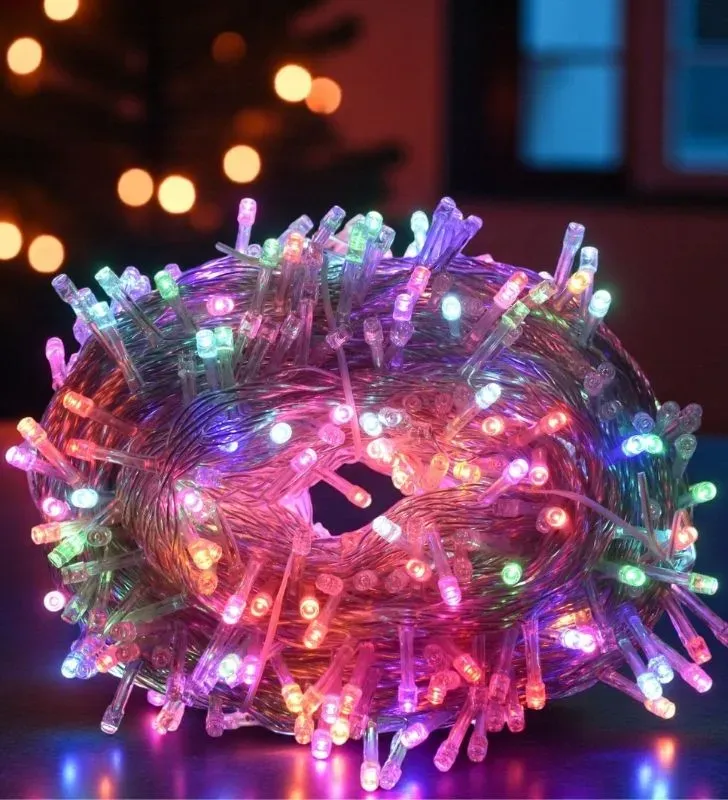 Serie Navideña Grande Navicolors L562204 – Serie de Luces LED 800 Focos Multicolor Cable Transparente