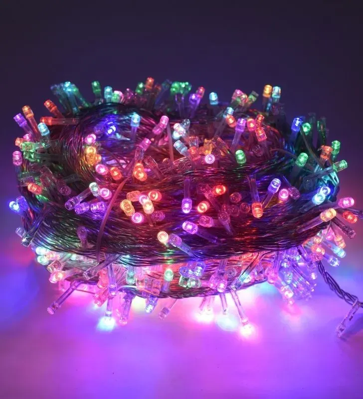 Serie Navideña Grande Navicolors L562204 – Serie de Luces LED 800 Focos Multicolor Cable Transparente