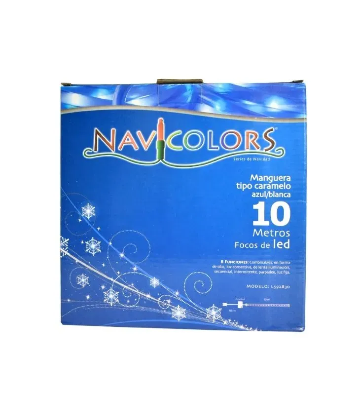 Serie de Luces Manguera Caramelo Blanco-Azul 10 m Navicolors