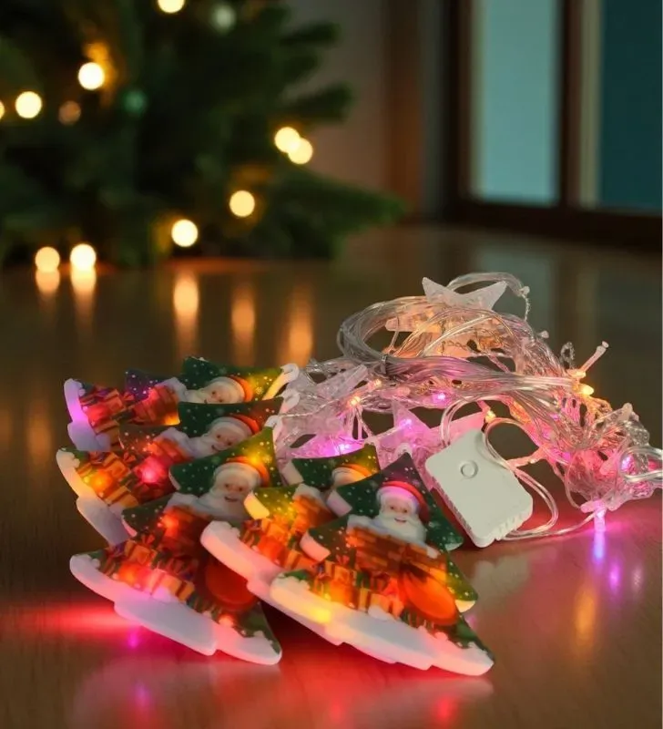 Serie con Colgantes Navideños Navicolors Cortina LED Multicolor 100 Focos L573159 – 3 m