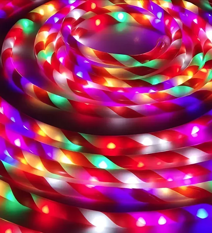 Manguera LED Tipo Caramelo Roja/Blanca 10 m Navicolors