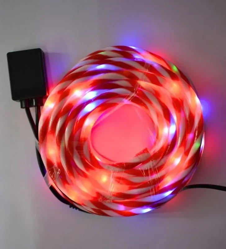 Manguera LED Tipo Caramelo Roja/Blanca 10 m Navicolors