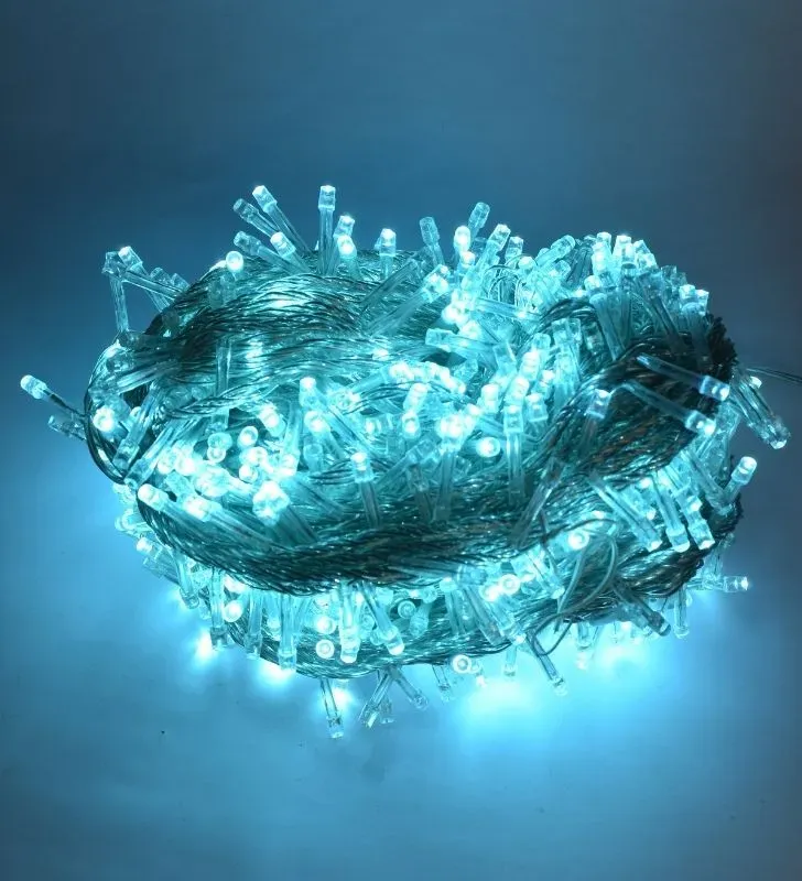 Serie Navideña LED Azul 800 focos – Navicolors Cable Transparente