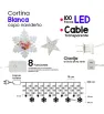 Cortina Navideña Navicolors Cortina LED 100 Focos Luz Blanca Copo de Nieve 3 m
