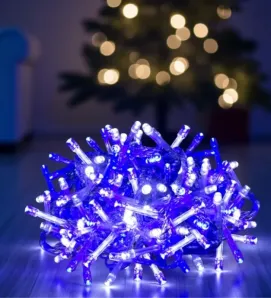 Serie Navideña Azul Navicolors 300 LED Luz Azul Cable Transparente