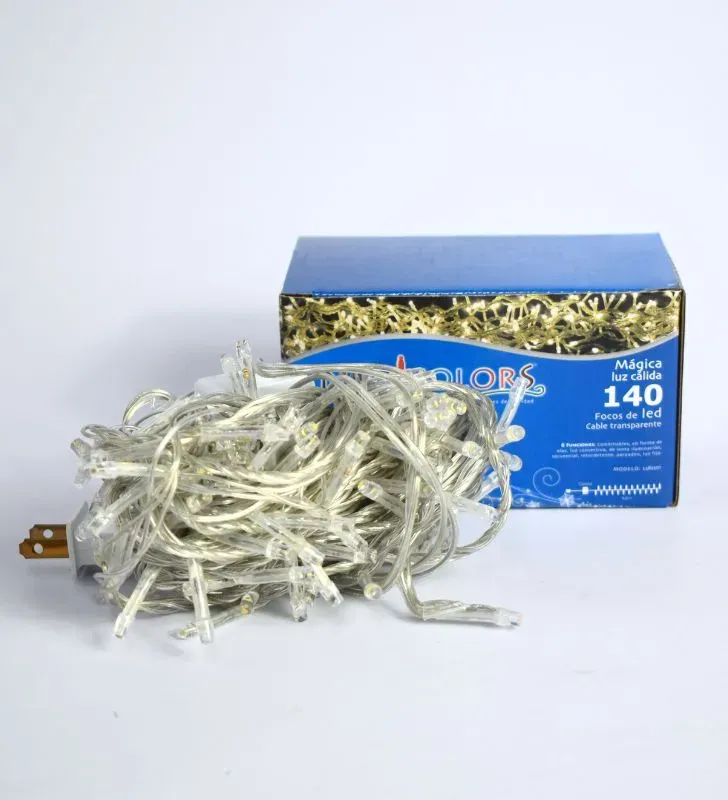 Serie Navicolors L582501 – Serie 140 Focos LED Luz Cálida Cable Transparente para Navidad