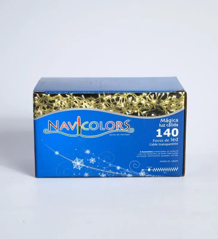 Serie Navicolors L582501 – Serie 140 Focos LED Luz Cálida Cable Transparente para Navidad