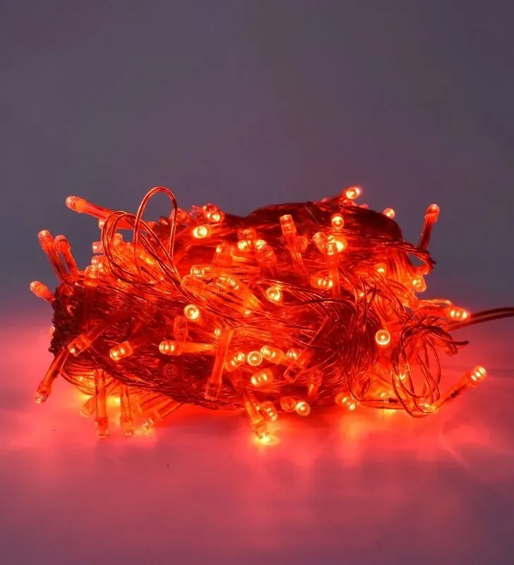 Serie Navideña Navicolors L582412 – Serie LED 300 Focos Luz Roja Cable Rojo para Navidad