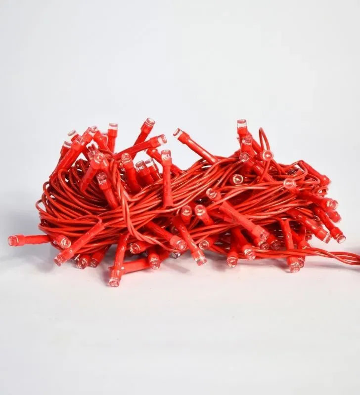 Serie roja Navicolors Serie 100 Focos LED Roja Cable Rojo para Navidad