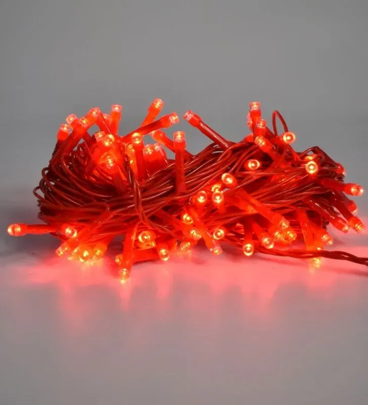 Serie roja Navicolors Serie 100 Focos LED Roja Cable Rojo para Navidad