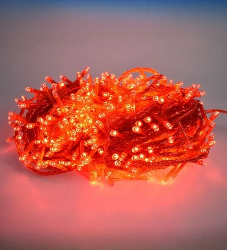 Serie Navideña Navicolors L582421 – Serie LED 500 Focos Luz Roja Cable Rojo para Navidad