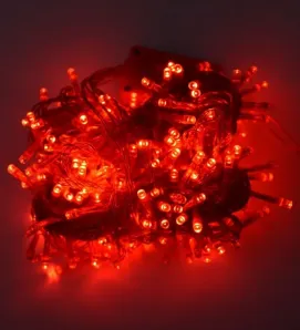 Serie Musical Navideña Navicolors L582419 – Serie LED 300 Focos Luz Roja Cable Rojo Musical para Navidad