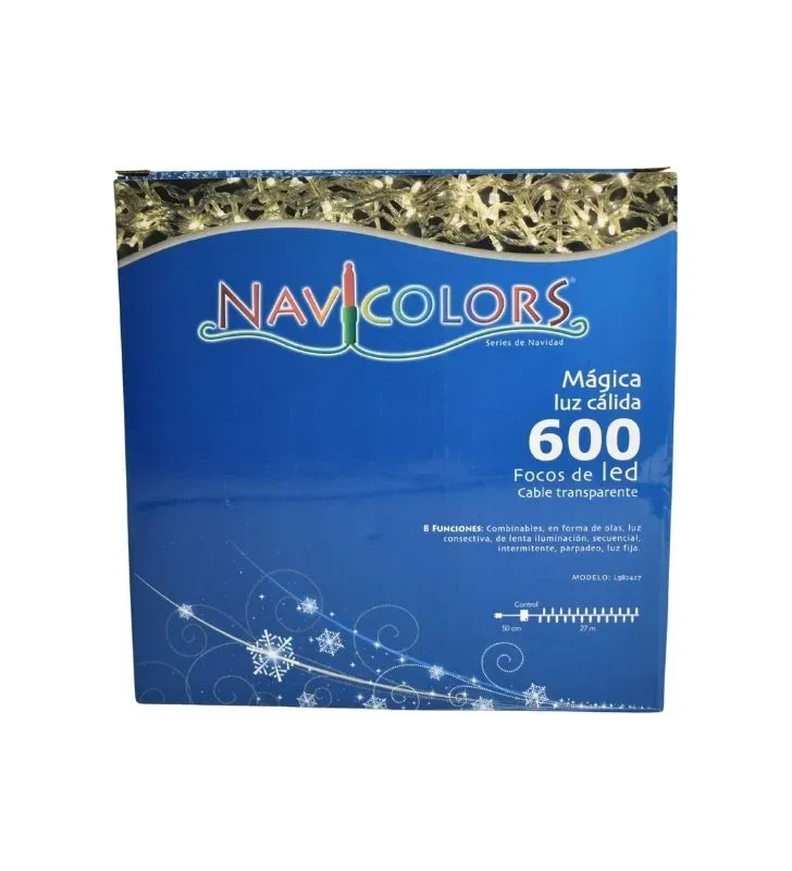 Serie grande Navicolors L582427 – Serie de Luces LED 600 Focos Luz Cálida para Navidad