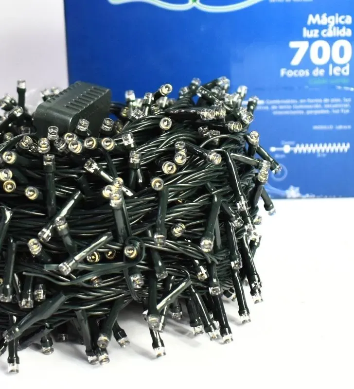 Serie Grande Navicolors L582429 – Serie LED 700 Focos Luz Cálida Cable Verde para Navidad